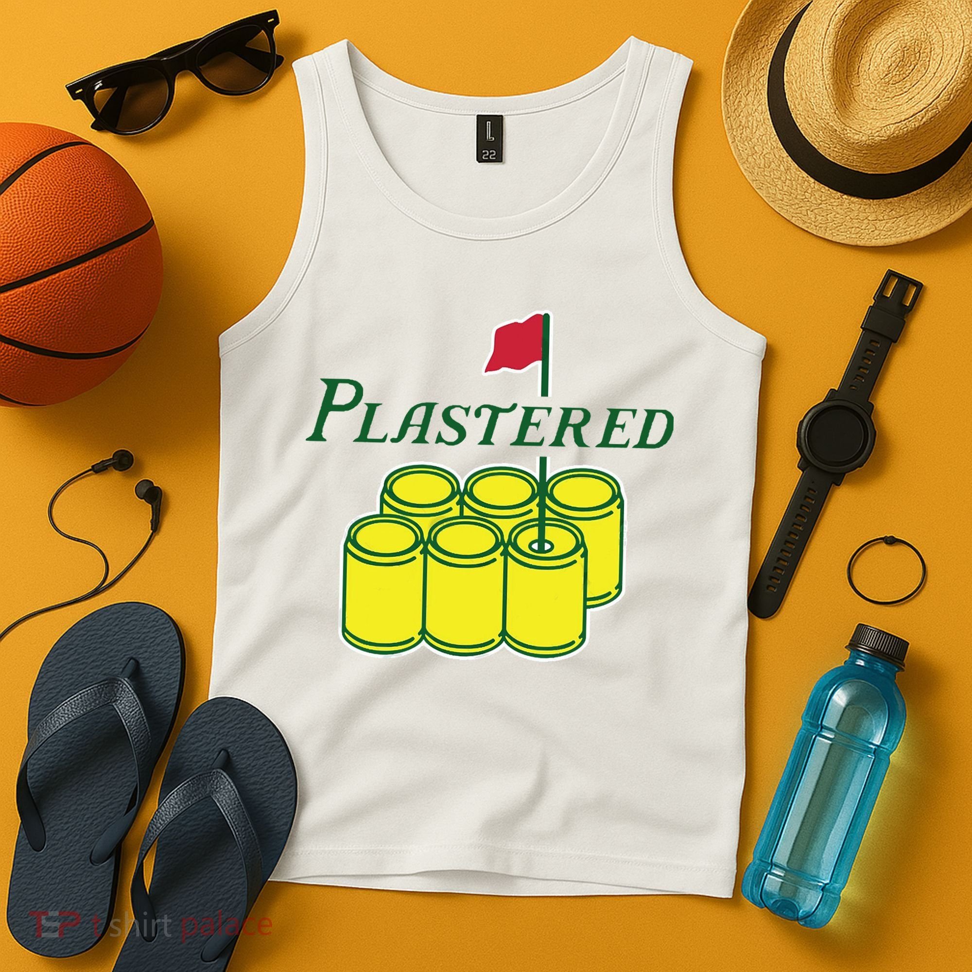 Plastered Funny Gold Beer Tank Top