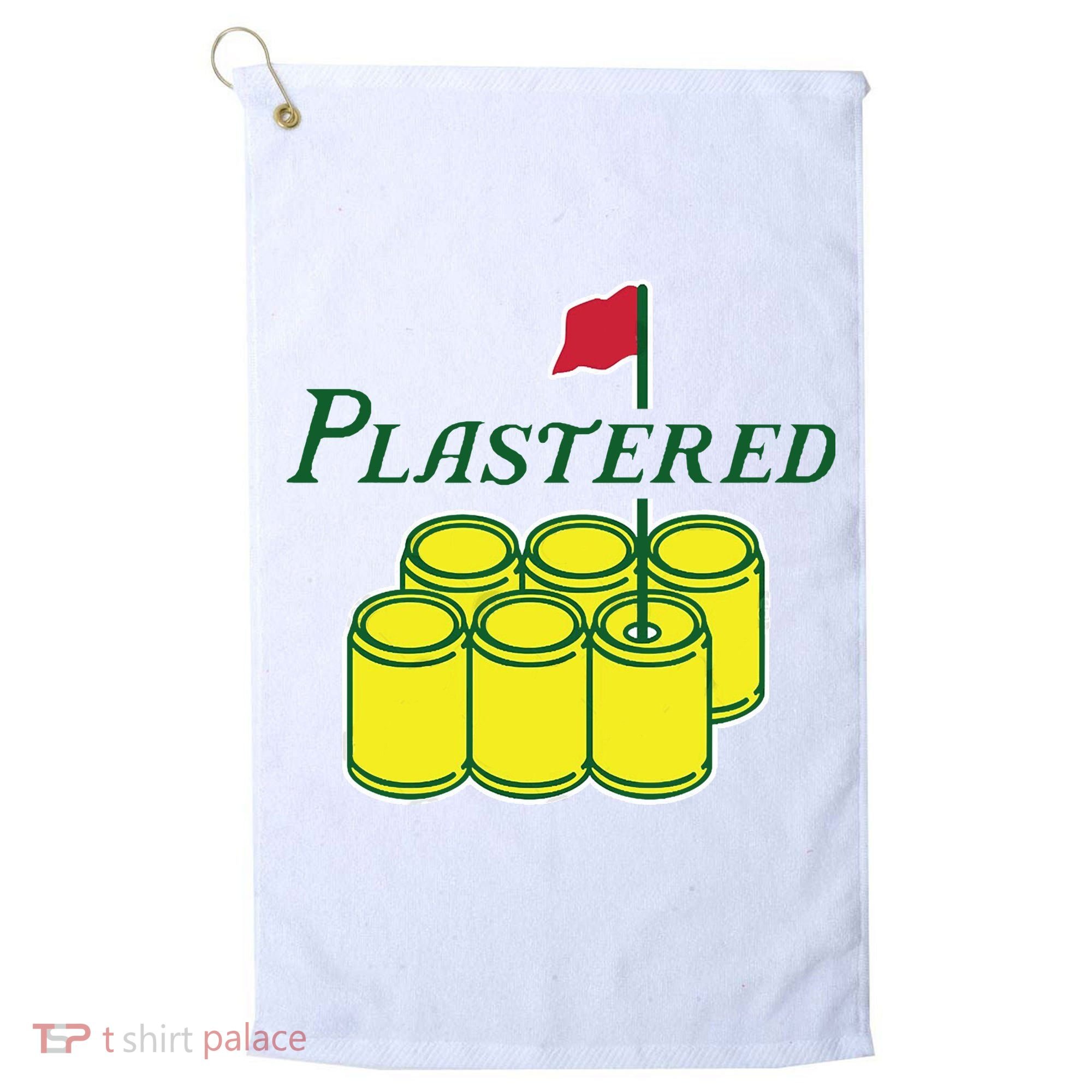 Plastered Funny Gold Beer Golf Towel