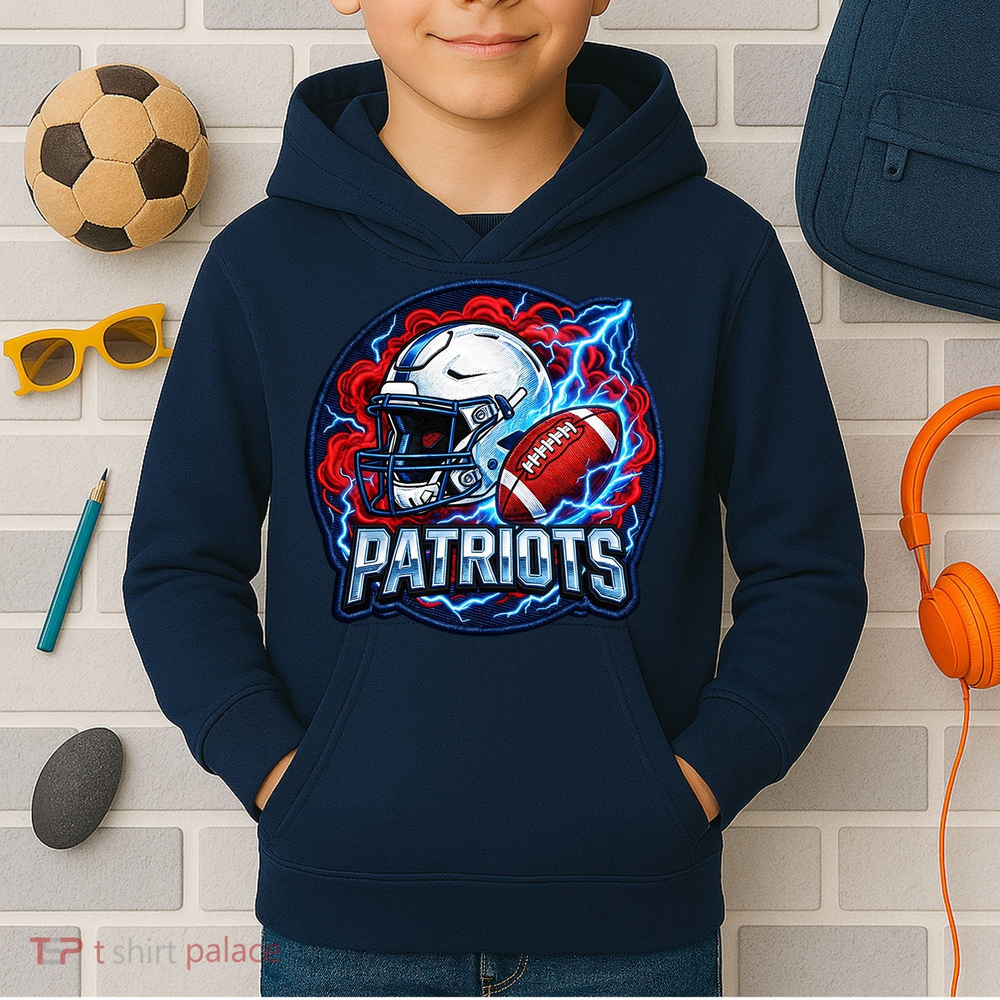 Patriots Football Game Day Kids Hoodie