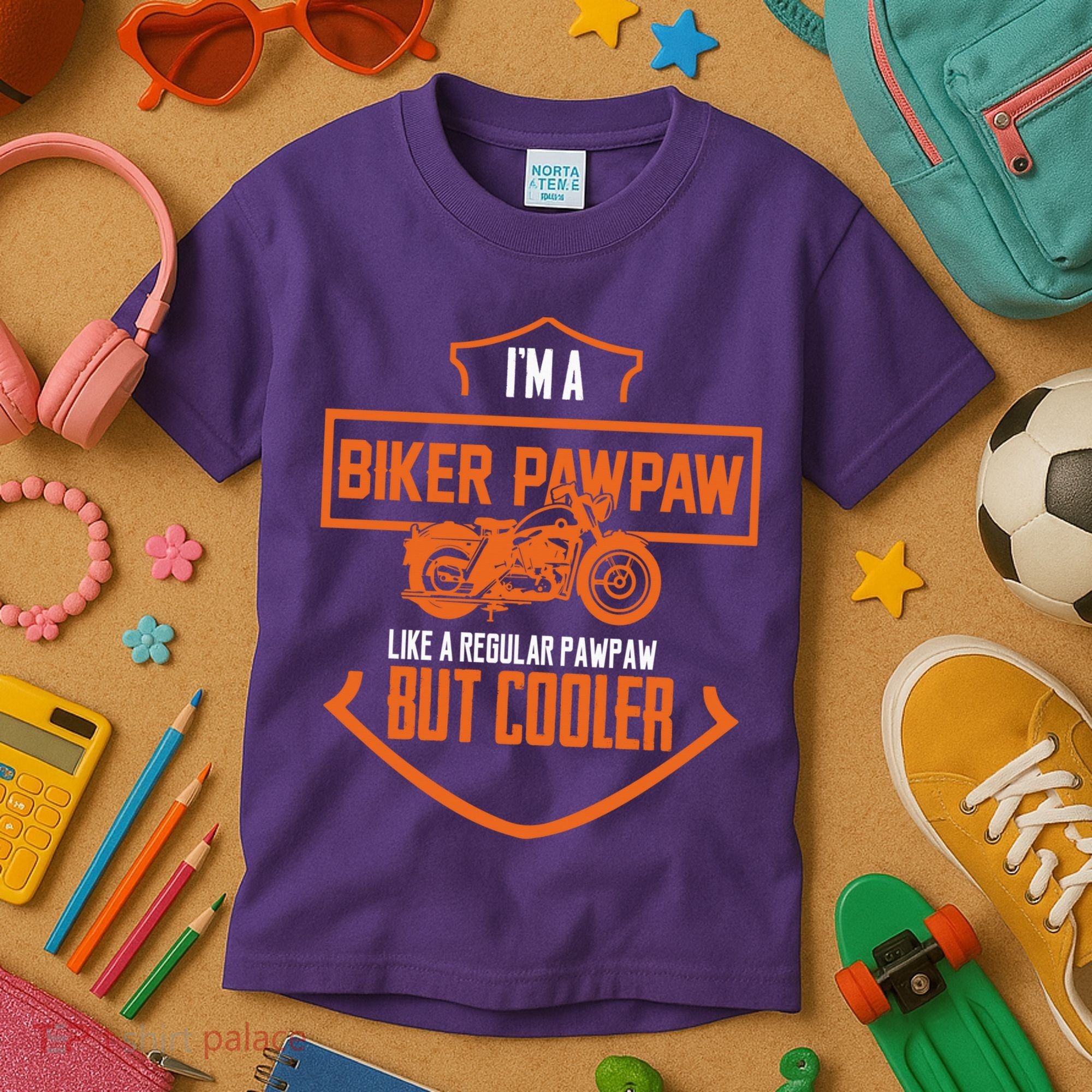 Pawpaw From Grand Biker Pawpaw Father'S Day Kids T-Shirt