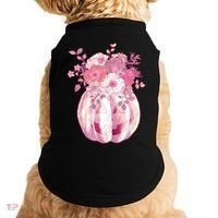 Pastel Floral Halloween Pumpkin Jackolantern Doggie Tank thumb 0