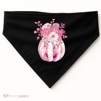 Pastel Floral Halloween Pumpkin Jackolantern USA-Made Doggie Bandana