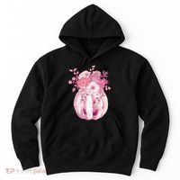 Pastel Floral Halloween Pumpkin Jackolantern Hoodie thumb 0