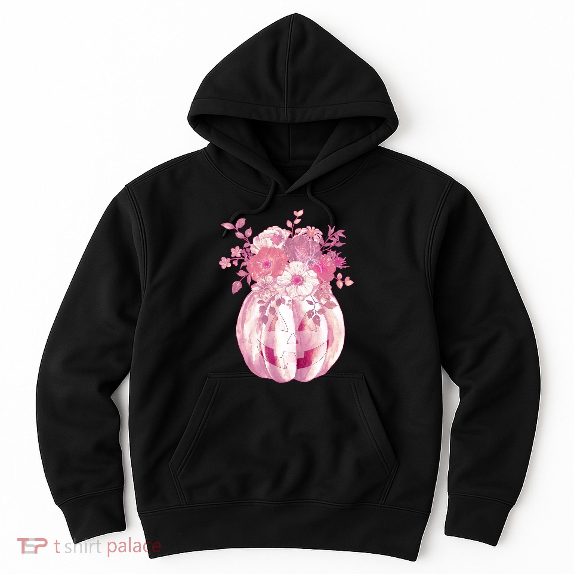 Pastel Floral Halloween Pumpkin Jackolantern Hoodie