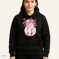 Pastel Floral Halloween Pumpkin Jackolantern Hoodie thumb 5