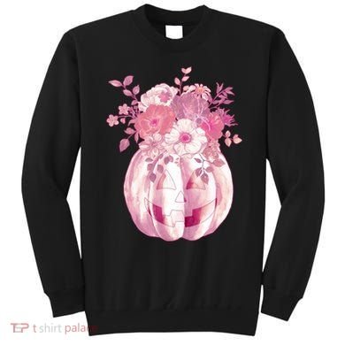 Pastel Floral Halloween Pumpkin Jackolantern Sweatshirt