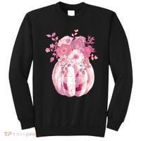 Pastel Floral Halloween Pumpkin Jackolantern Sweatshirt thumb 0