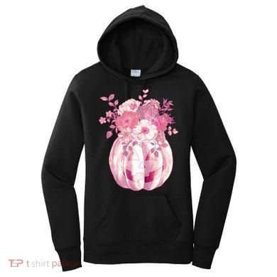 Pastel Floral Halloween Pumpkin Jackolantern Women's Hoodie
