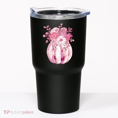 Pastel Floral Halloween Pumpkin Jackolantern Tumbler