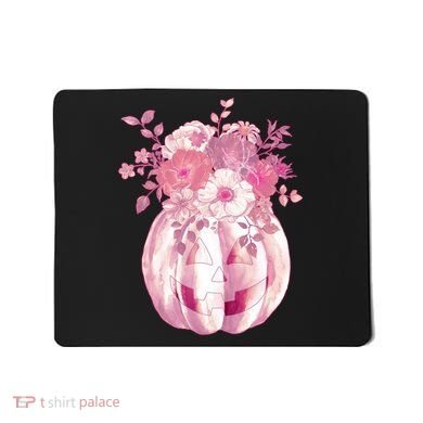Pastel Floral Halloween Pumpkin Jackolantern Mousepad