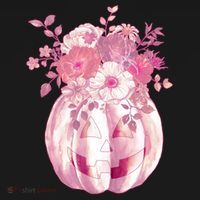 Pastel Floral Halloween Pumpkin Jackolantern Mousepad thumb 1