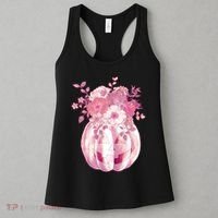 Pastel Floral Halloween Pumpkin Jackolantern Women's Tank Top thumb 3