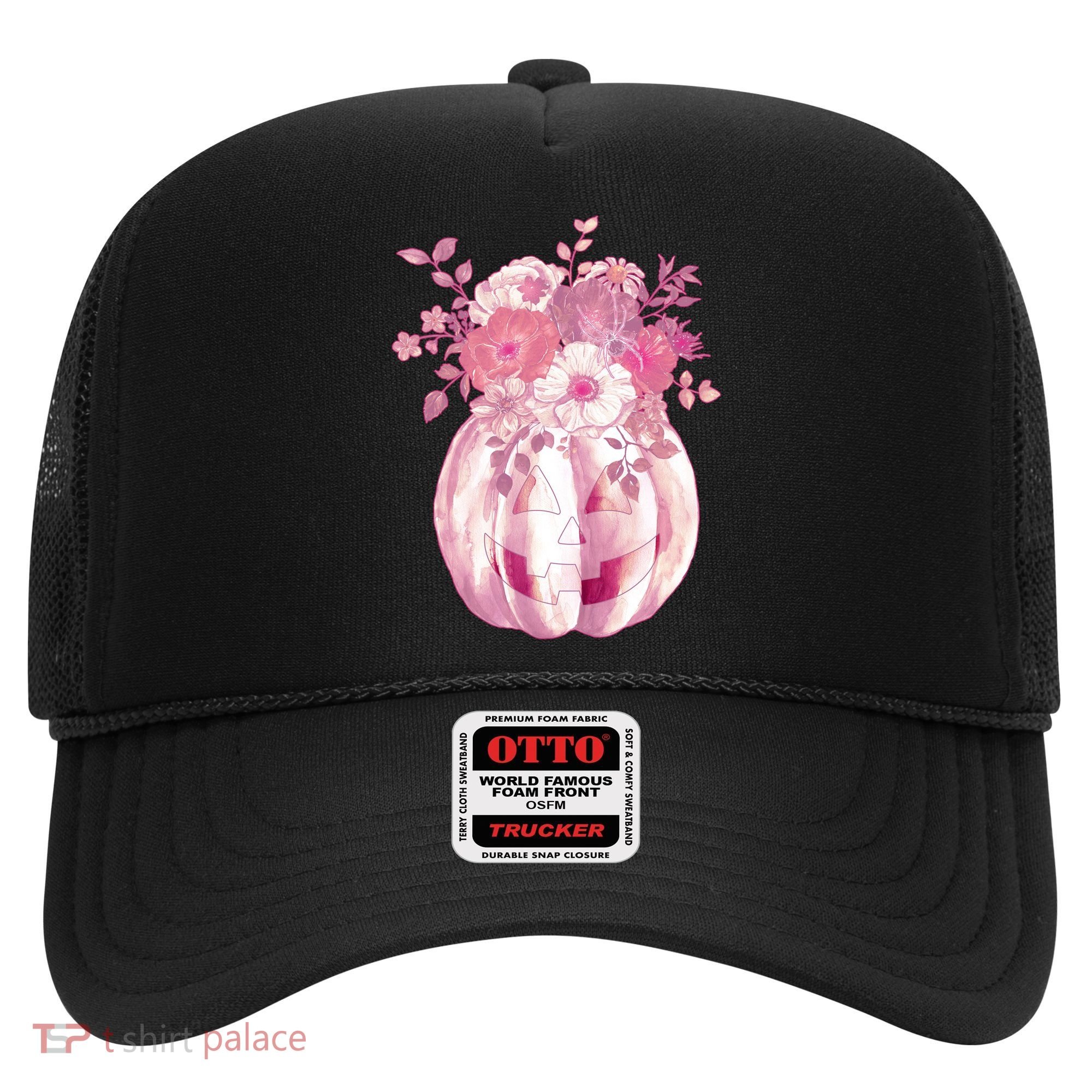 Pastel Floral Halloween Pumpkin Jackolantern Hat