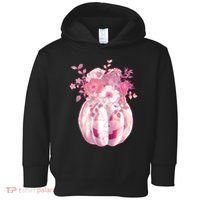 Pastel Floral Halloween Pumpkin Jackolantern Toddler Hoodie thumb 0
