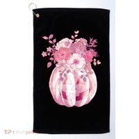 Pastel Floral Halloween Pumpkin Jackolantern Golf Towel thumb 0