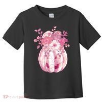 Pastel Floral Halloween Pumpkin Jackolantern Toddler T-Shirt thumb 0
