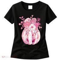 Pastel Floral Halloween Pumpkin Jackolantern Women's T-Shirt thumb 0