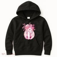 Pastel Floral Halloween Pumpkin Jackolantern Kids Hoodie thumb 0