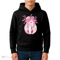 Pastel Floral Halloween Pumpkin Jackolantern Kids Hoodie thumb 4