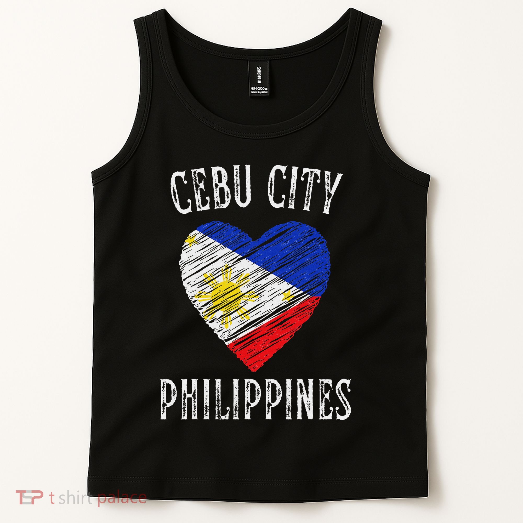 Philippines Flag Heart Cebu City City Tank Top