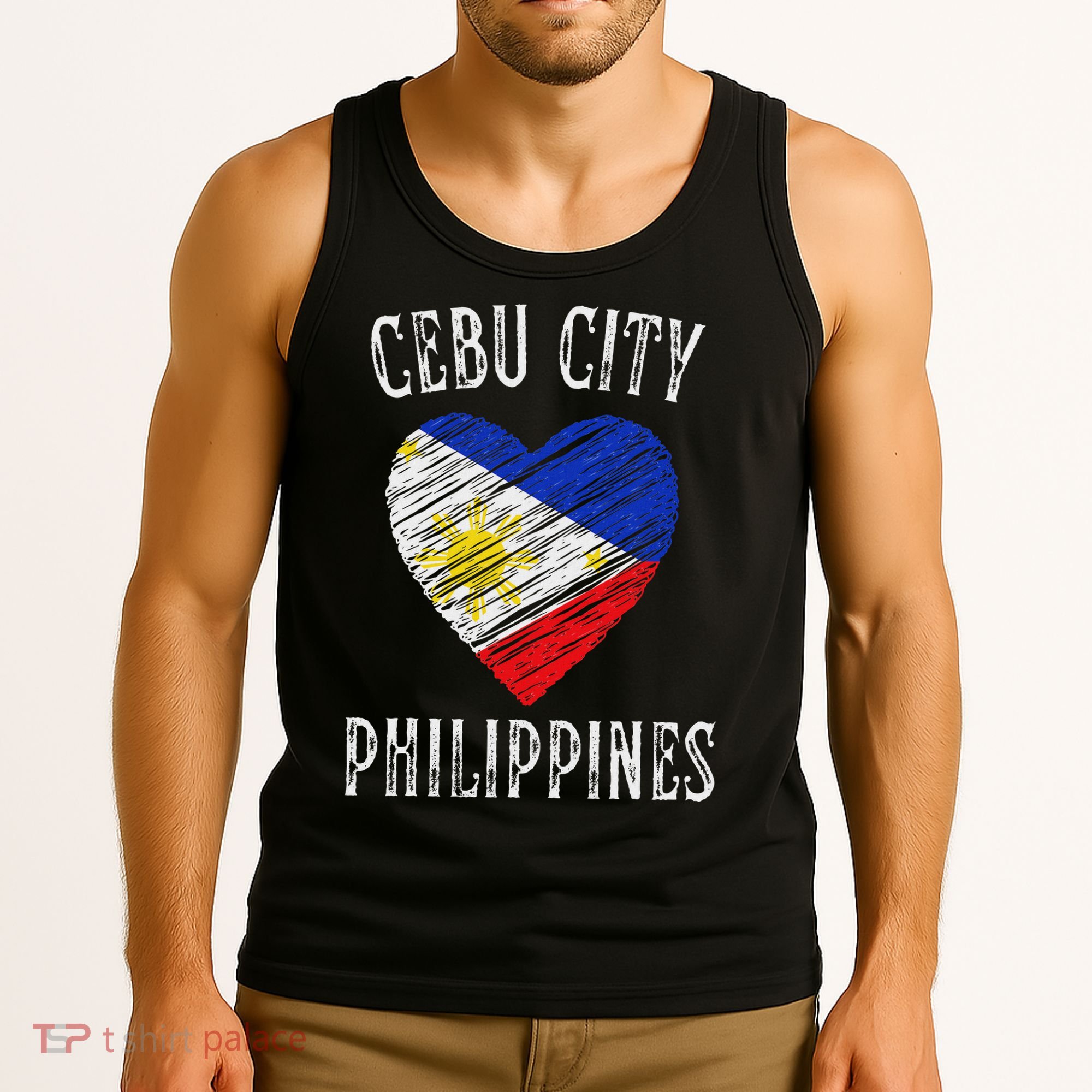 Philippines Flag Heart Cebu City City Tank Top