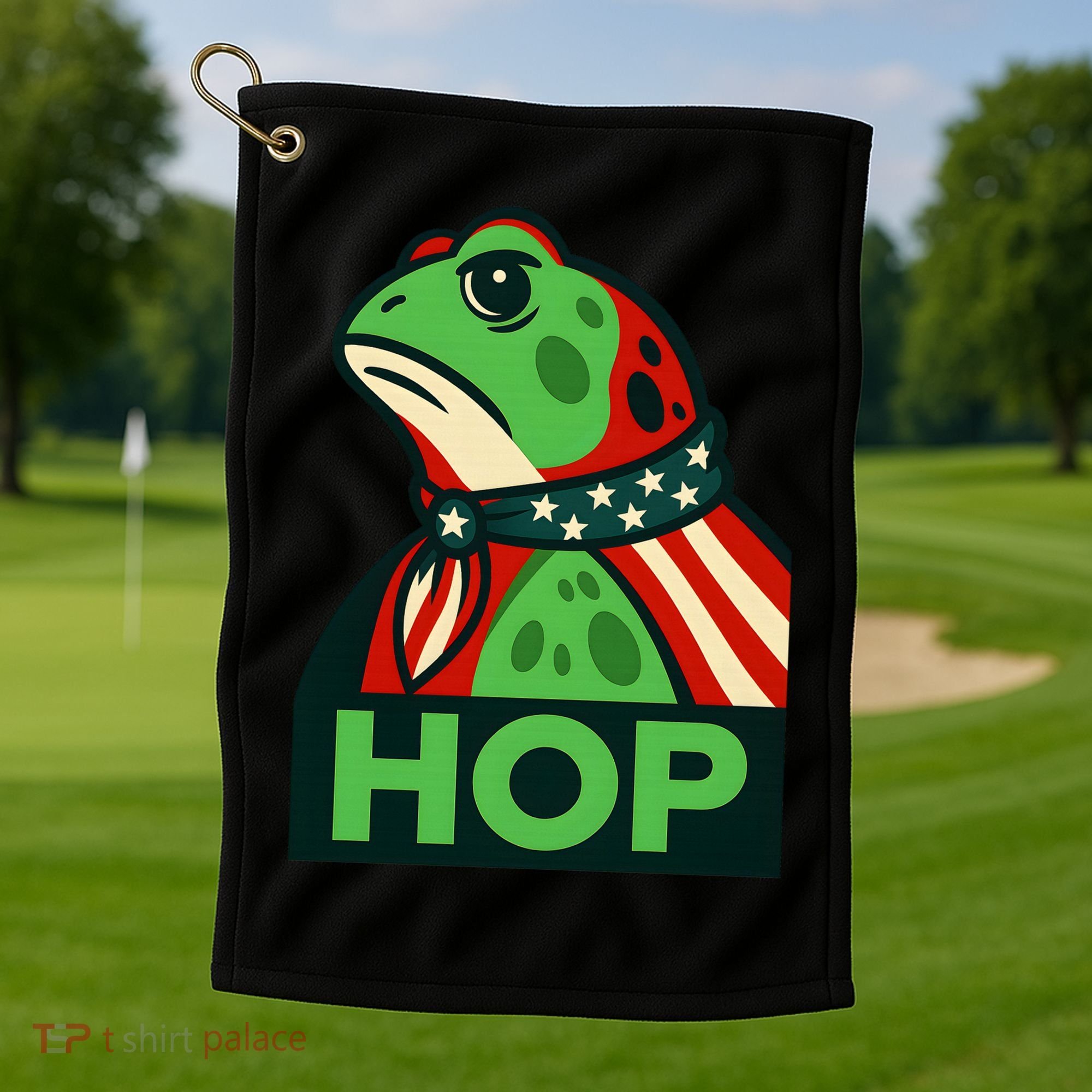 Portland Frog Hop Together Strong Golf Towel