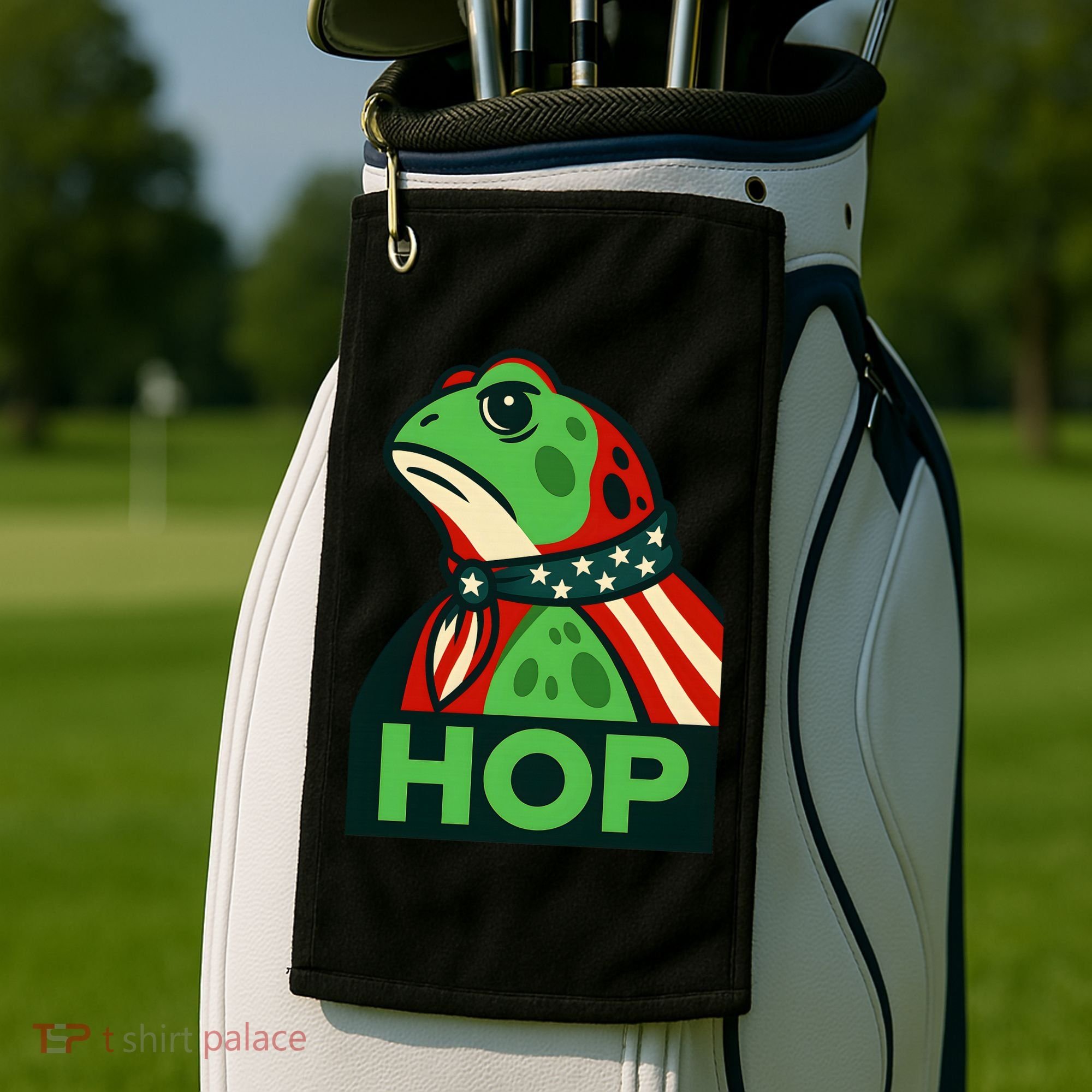 Portland Frog Hop Together Strong Golf Towel