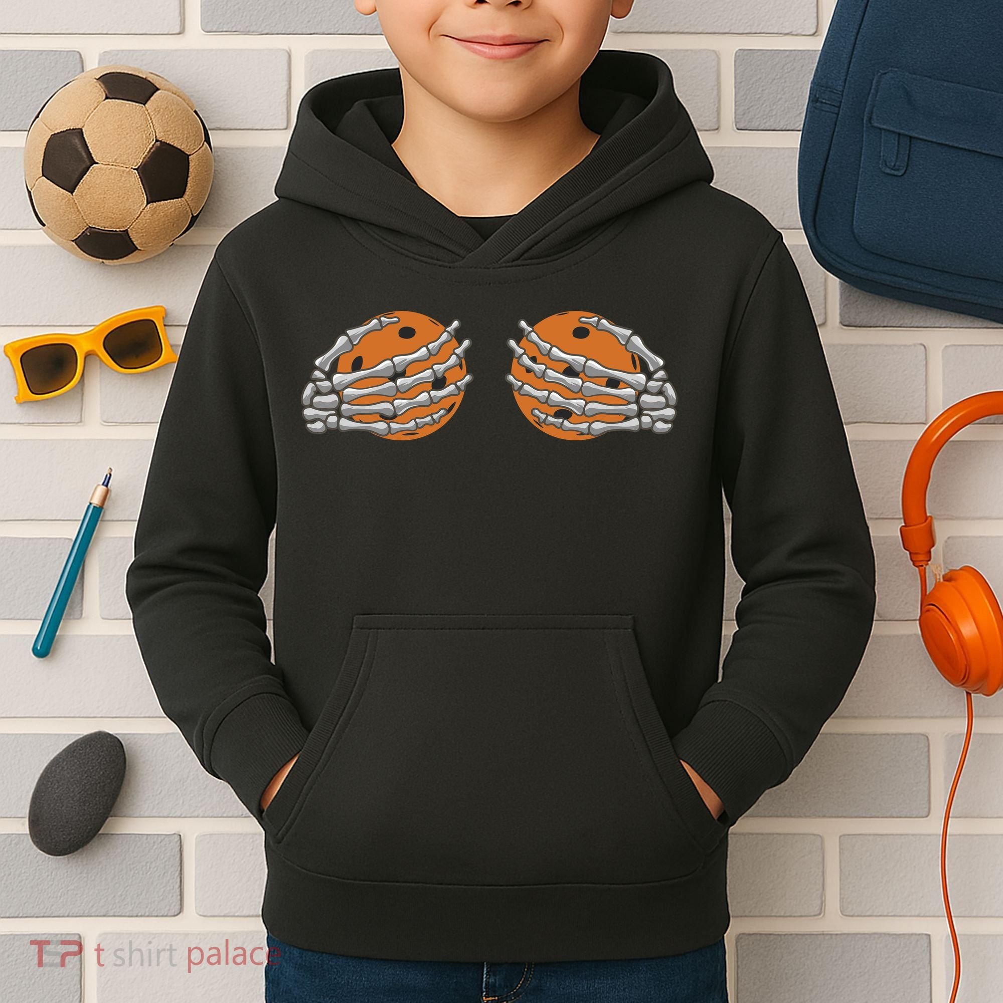 Pickleball Funny Halloween Kids Hoodie