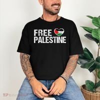 Palestine Flag heart Free Palestine Comfort Colors T-Shirt thumb 3
