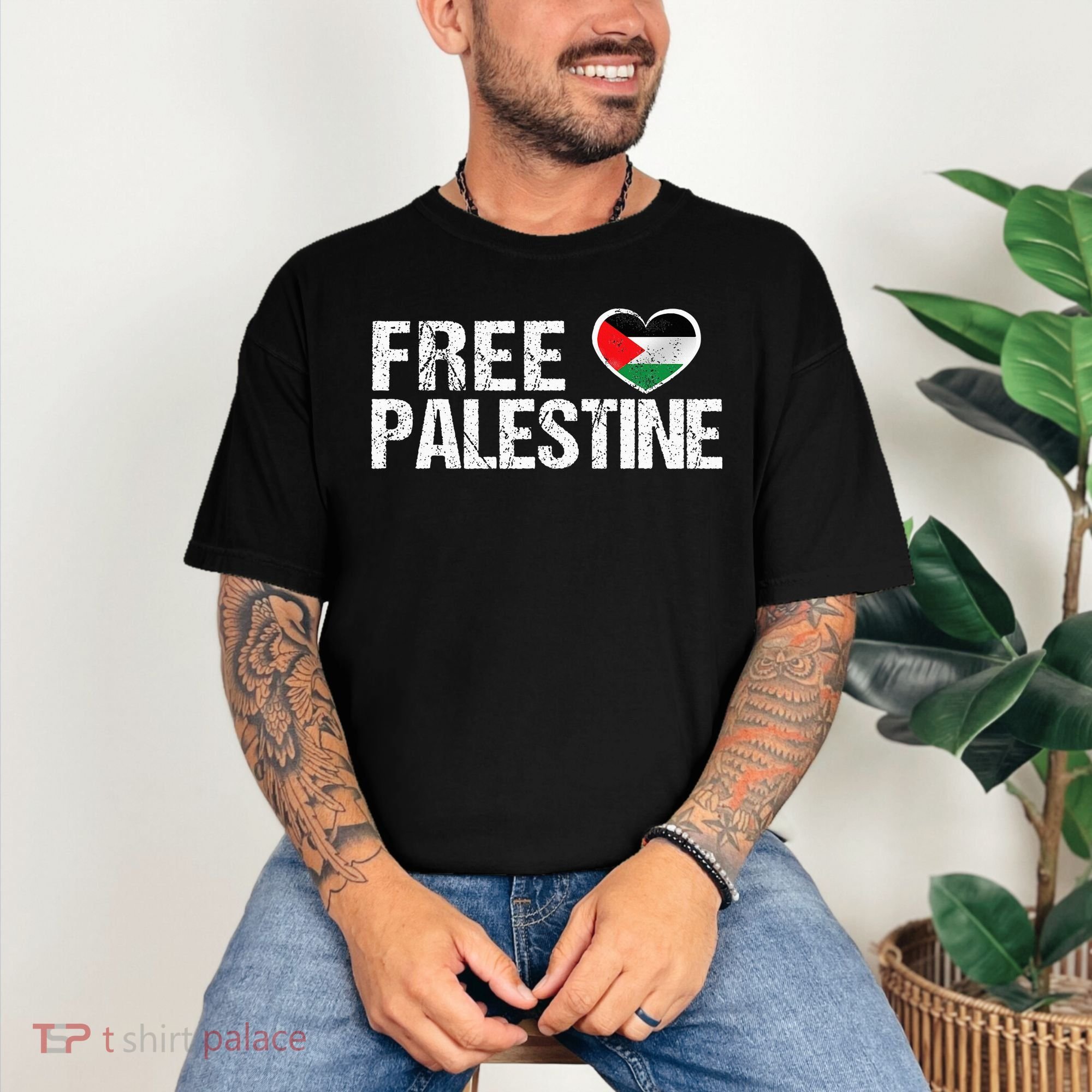 Palestine Flag heart Free Palestine Comfort Colors T-Shirt