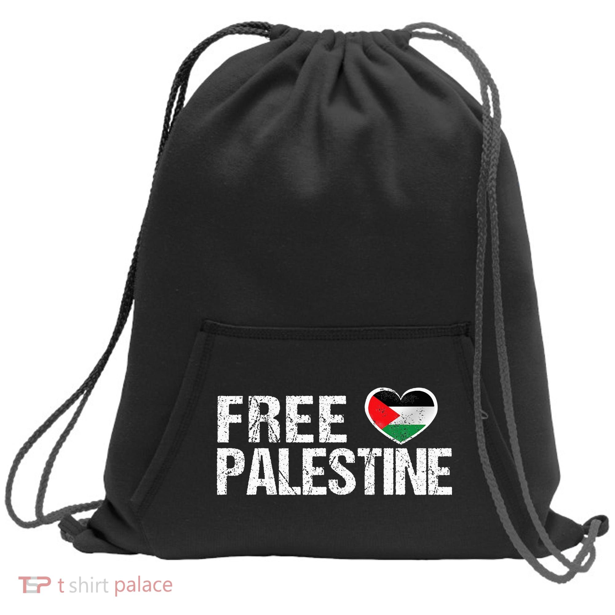 Palestine Flag heart Free Palestine Sweatshirt Cinch Pack Bag