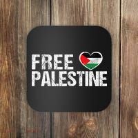 Palestine Flag heart Free Palestine Coaster thumb 0