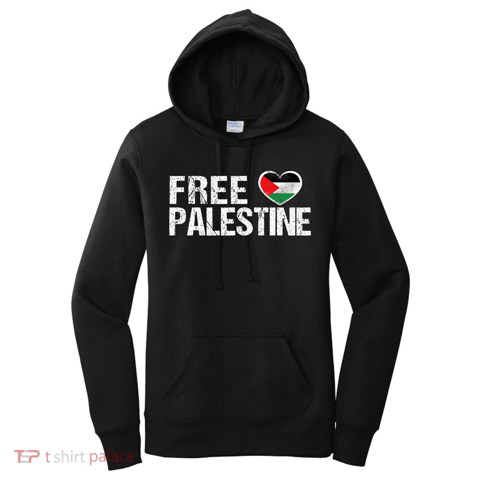 Palestine Flag heart Free Palestine Women's Hoodie