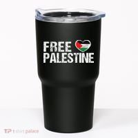 Palestine Flag heart Free Palestine Tumbler thumb 0