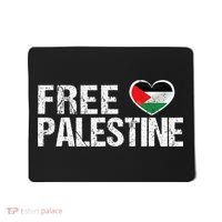 Palestine Flag heart Free Palestine Mousepad thumb 0