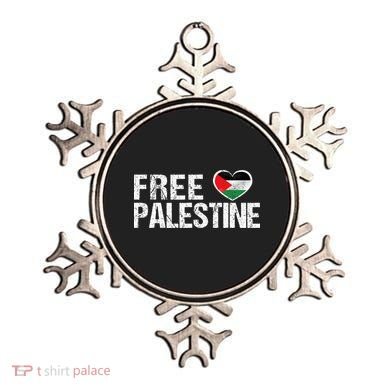 Palestine Flag heart Free Palestine Ornament