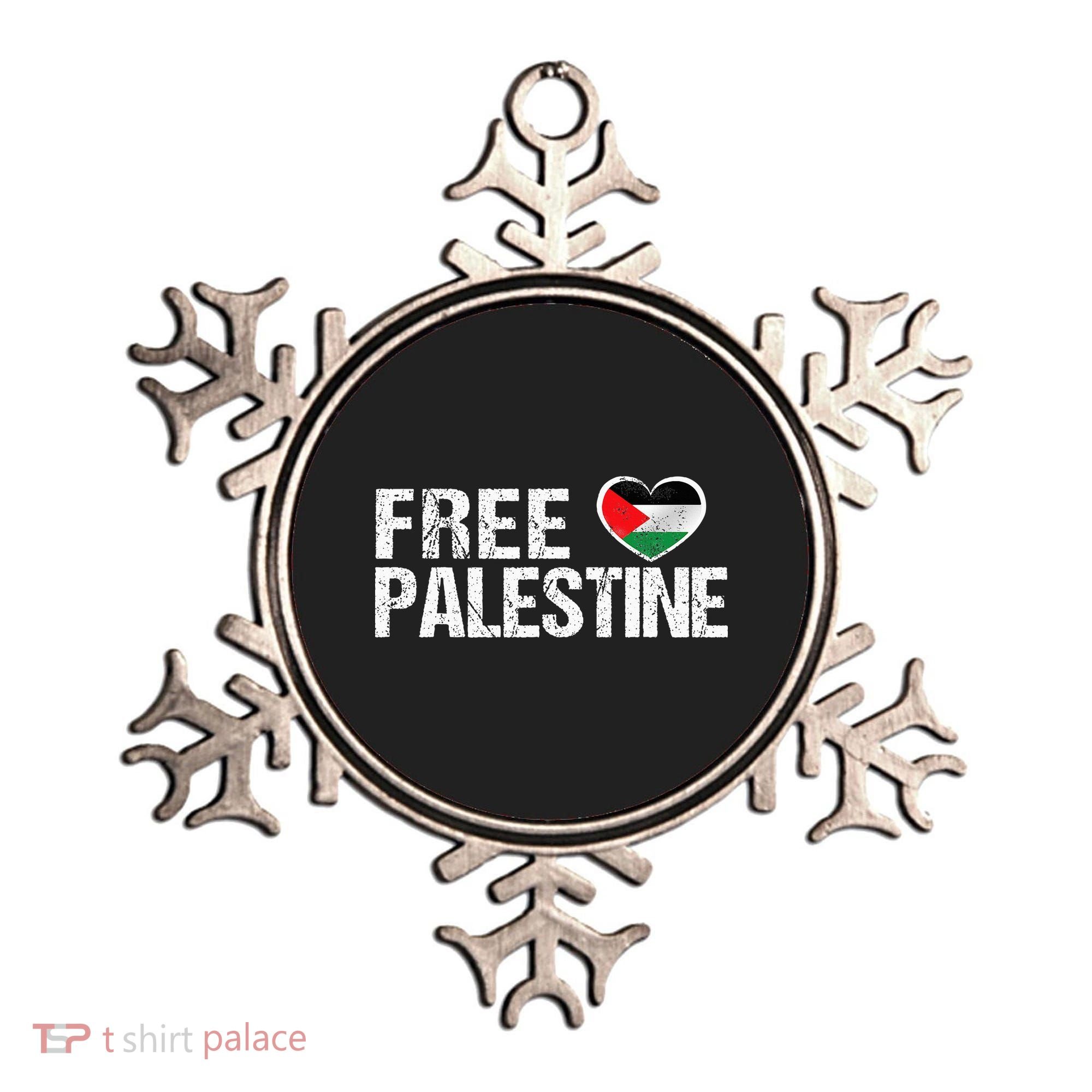 Palestine Flag heart Free Palestine Ornament