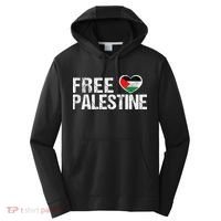 Palestine Flag heart Free Palestine Performance Fleece Hoodie thumb 0