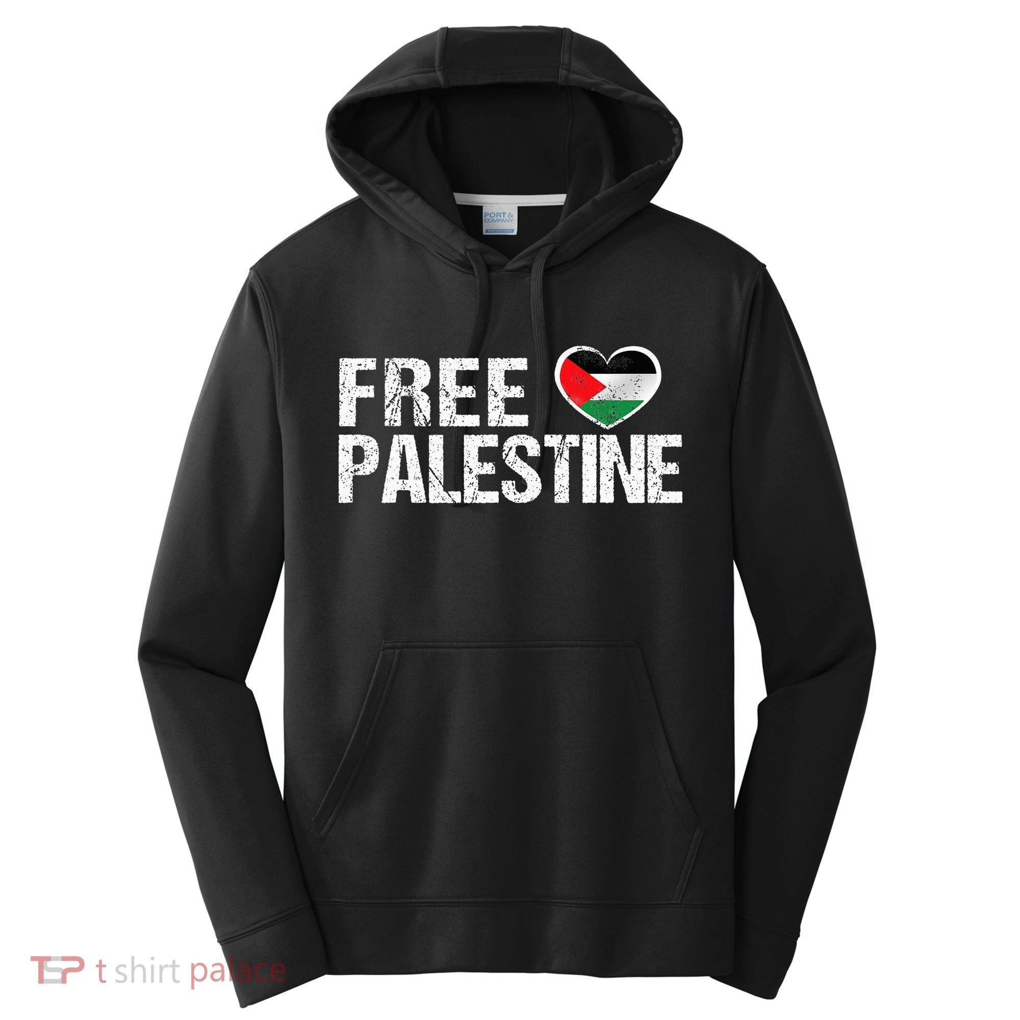 Palestine Flag heart Free Palestine Performance Fleece Hoodie