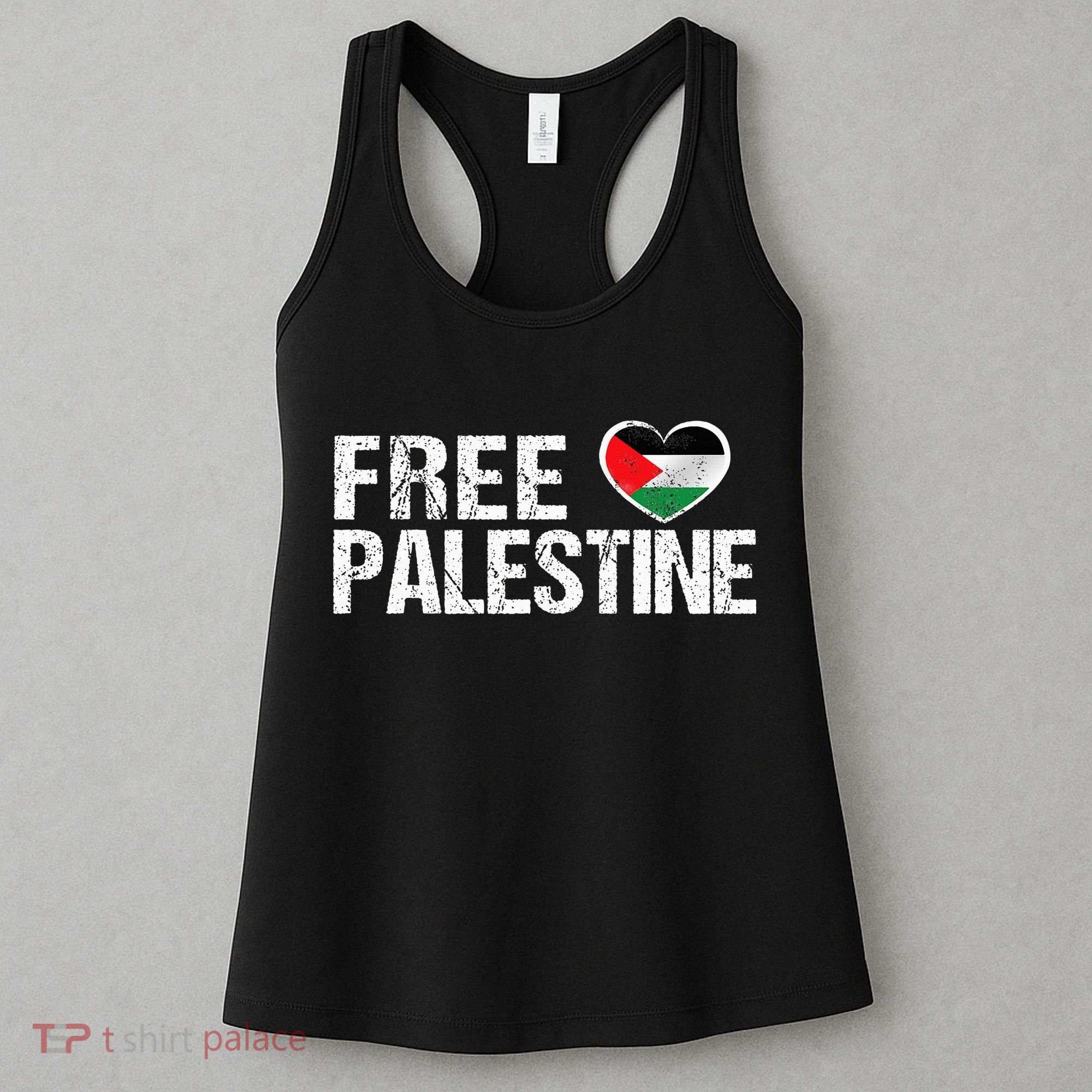 Palestine Flag heart Free Palestine Women's Tank Top