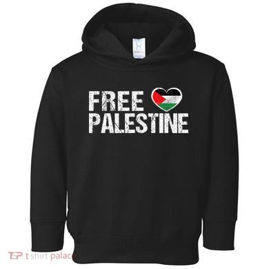 Palestine Flag heart Free Palestine Toddler Hoodie
