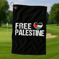 Palestine Flag heart Free Palestine Golf Towel thumb 1