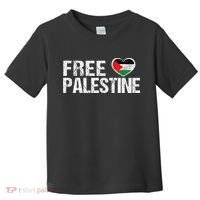 Palestine Flag heart Free Palestine Toddler T-Shirt thumb 0