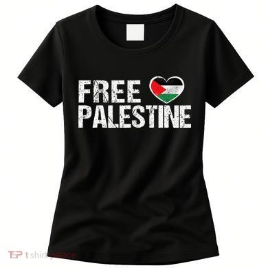 Palestine Flag heart Free Palestine Women's T-Shirt