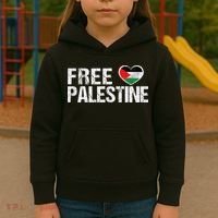 Palestine Flag heart Free Palestine Kids Hoodie thumb 3