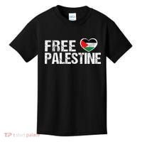Palestine Flag heart Free Palestine Kids T-Shirt thumb 0