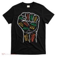 Power Fist Hand Inspiring Black Leaders Black History T-Shirt thumb 0