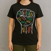 Power Fist Hand Inspiring Black Leaders Black History T-Shirt thumb 4