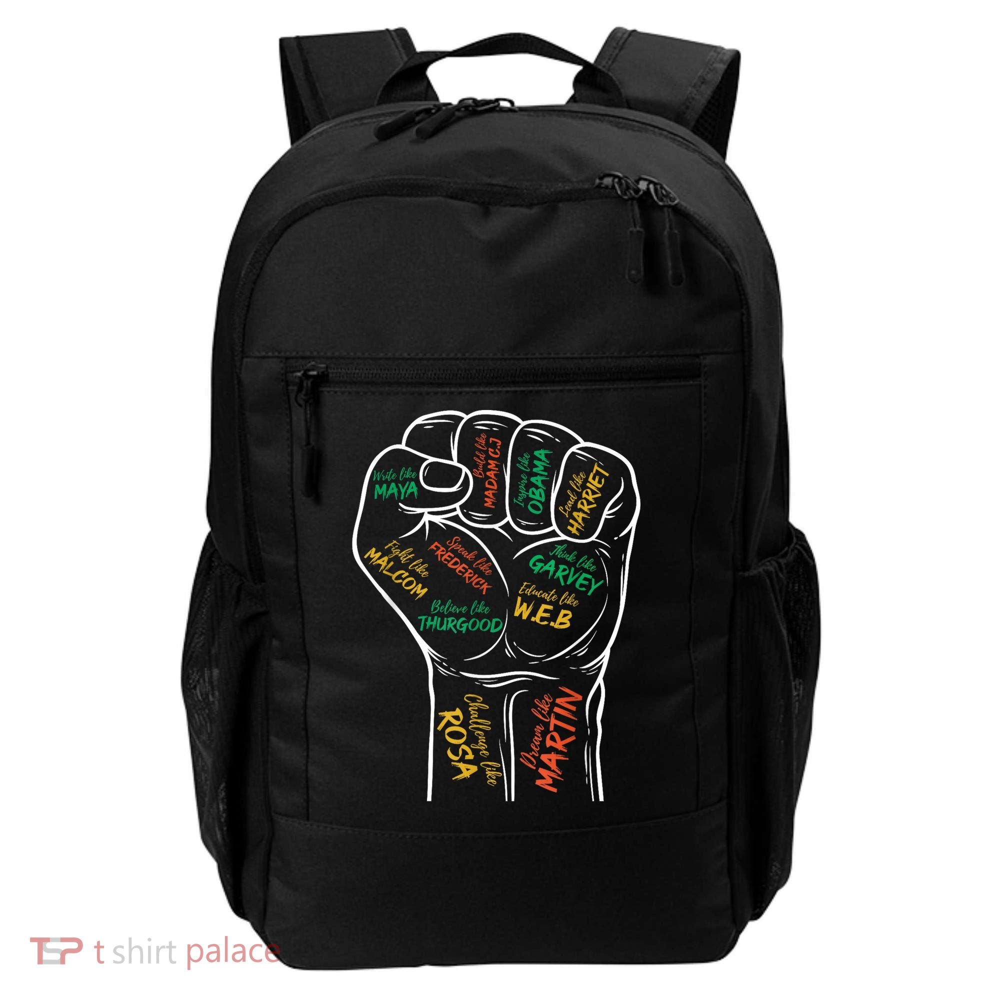Power Fist Hand Inspiring Black Leaders Black History Backpack
