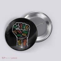 Power Fist Hand Inspiring Black Leaders Black History Button thumb 0